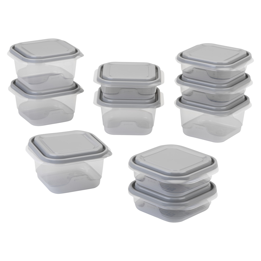 Square Food Containers (2.9-Cup and 5.2-Cup), 10-Piece assorted