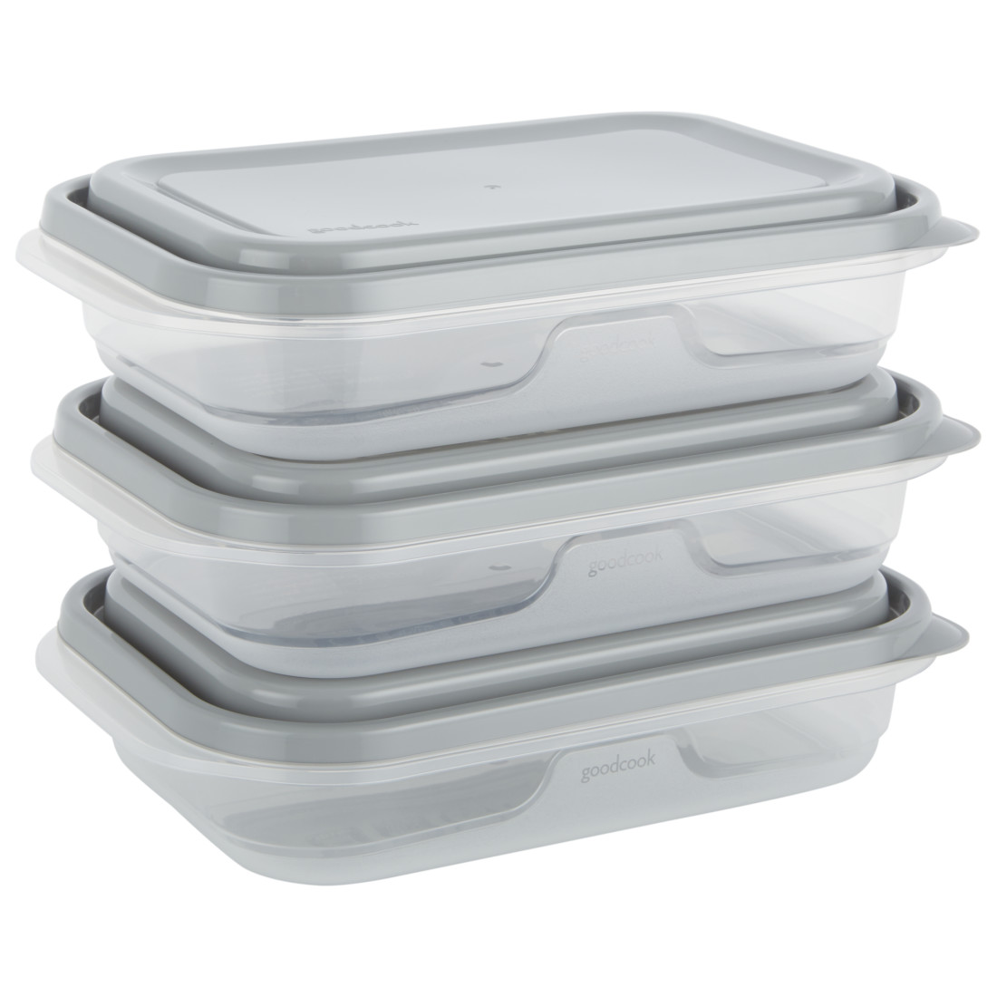 iPack 3PC Set Plastic Storage Containers with Lids - White