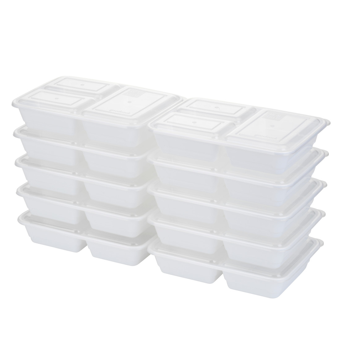 Meal Prep 2 Compartments, Rectangle, 10-Piece Set - GoodCook
