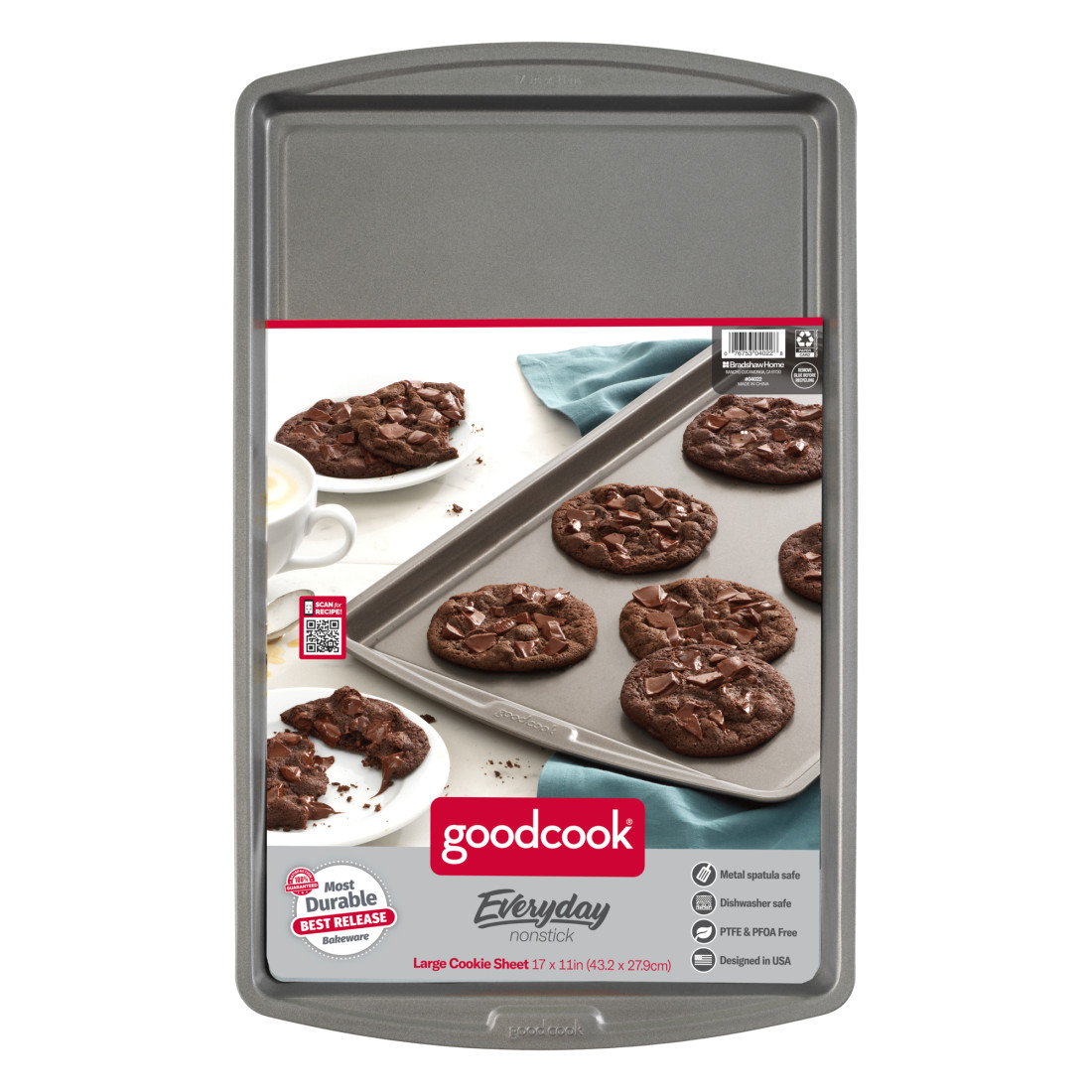 Good Cook Nonstick Cookie Sheet, Large 17 inch x 11 inch, 2 Pack, Size: 11 inch x 17 inch, 07675304022802