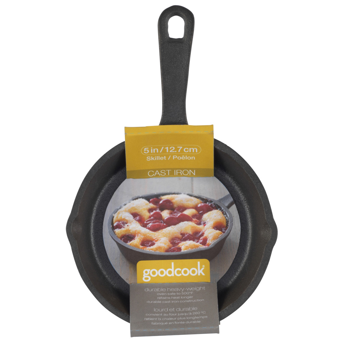 GoodCook Pre Seasoned Cast Iron Mini Skillet 5 Inch Black GoodCook