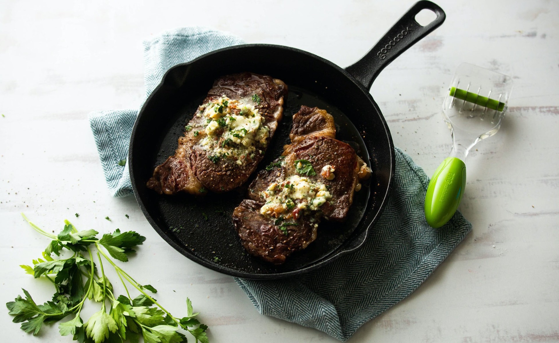 Steak with Bacon Blue Cheese Butter GoodCook